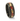 "Crimson Nebula " Crushed Red Fire Opal Yellow Gold Leaf Inlay and Black Tungsten Wedding Band Brushed Dome Finish-8mm