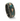 "Verdant Tide" Crushed Green Fire Opal, Rose Gold Leaf Leaf Black Tungsten Carbide Wedding Band - 8mm