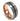 "Mighty" Meteorite, Rose Gold Strip Inlay, Tungsten Carbide, Silver Brushed Finish-8mm
