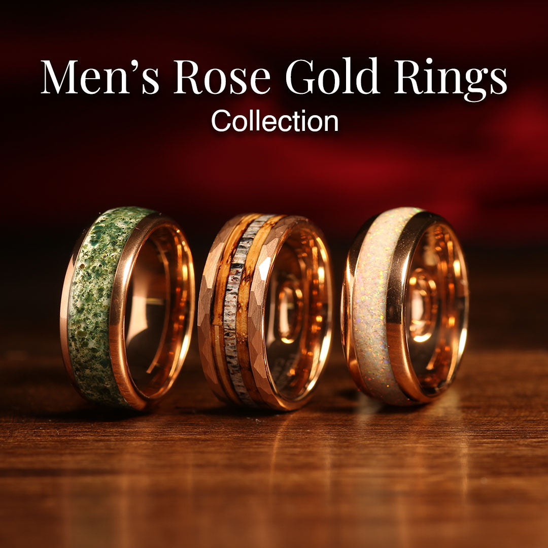 mens rose gold rings napoleon bands