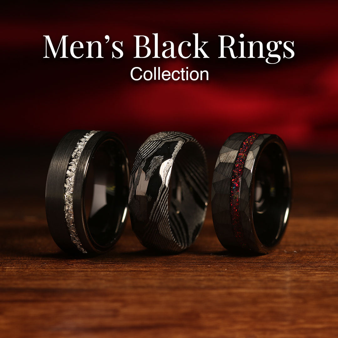 mens black rings napoleon bands