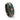 "Verdant Tide" Crushed Green Fire Opal, Rose Gold Leaf Leaf Black Tungsten Carbide Wedding Band -8mm