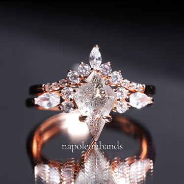 "Divine Aurora" – Kite Cut Herkimer Diamond Ring Set in Rose Gold Sterling Silver | 1.4ct Natural Quartz