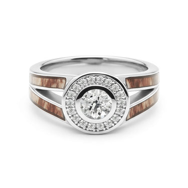 "Wild Luna" Antler Silver Engagement Ring – Rustic Zircon Promise Ring for Women-5mm