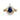 "Stellar Tear" – Galaxy Blue Sandstone Pear Cut Engagement Ring wit Diamond Accent in Yellow Gold Vermeil