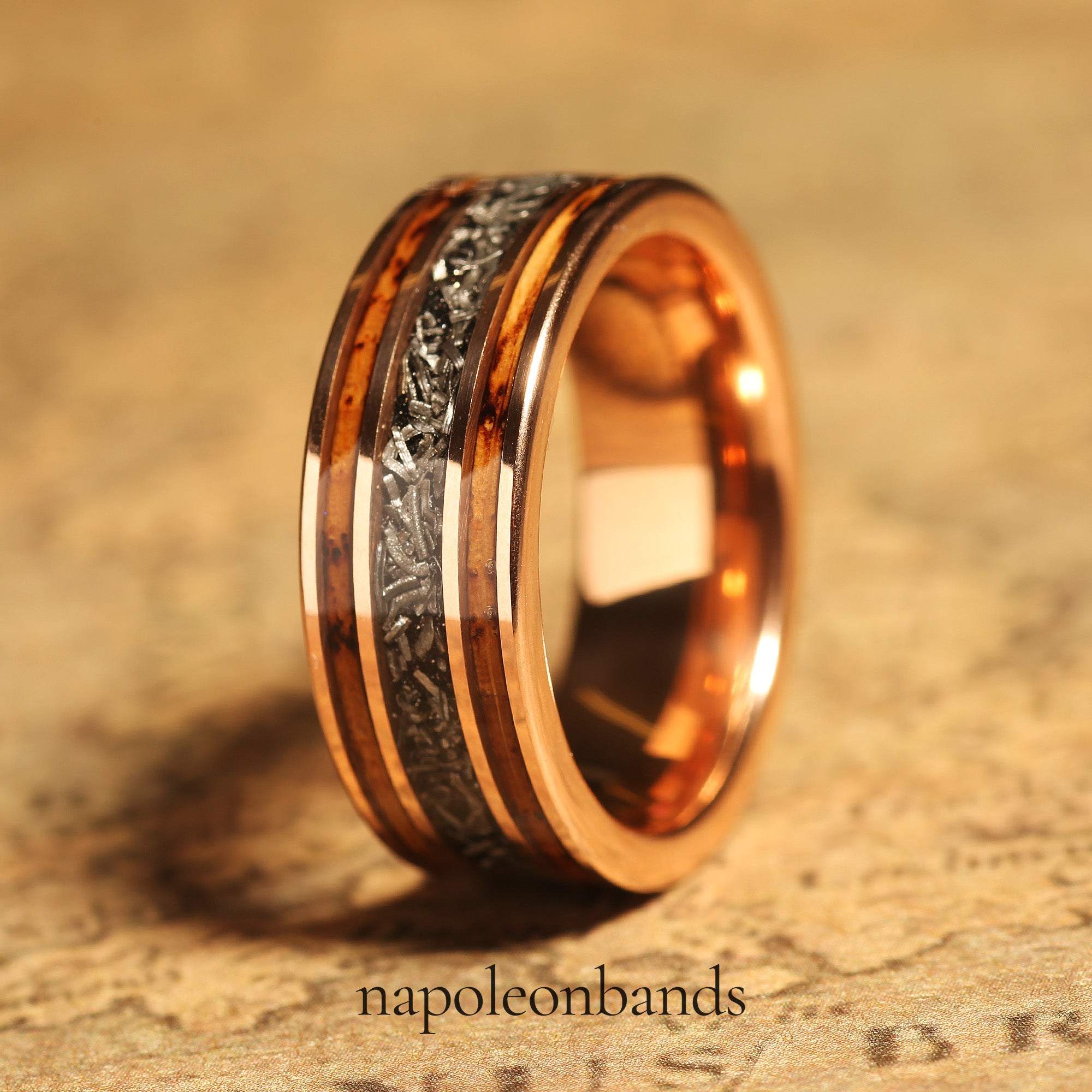 Stellar Barrel – Rose Gold Meteorite Whiskey Barrel Tungsten