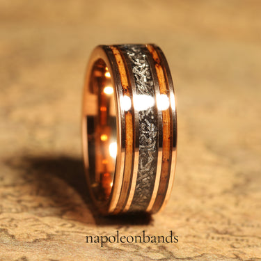 Stellar Barrel – Rose Gold Meteorite Whiskey Barrel Tungsten