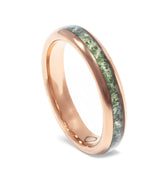 "Serenity" Moss Agate, Tungsten Carbide, Rose Gold, Dome Polished-4mm