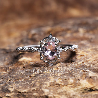 "Rosé Reverie" – Morganite Engagement Ring with Art Deco Milgrain & Diamond Accents