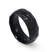 "Damascus" Tungsten Carbide, Black Hammered Damascus Ring Band, wedding ring, 8mm
